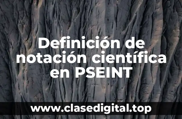 Definición de notación científica en PSEINT