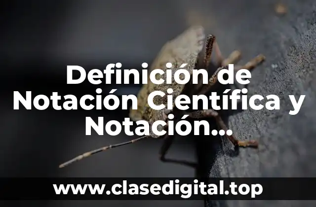 Definición de Notación Científica y Notación Desarrollada