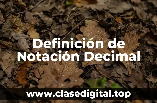 Definición de Notación Decimal