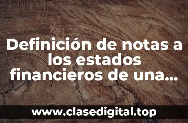 Definición de notas a los estados financieros de una empresa pequeña