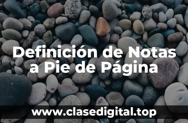 Definición de Notas a Pie de Página