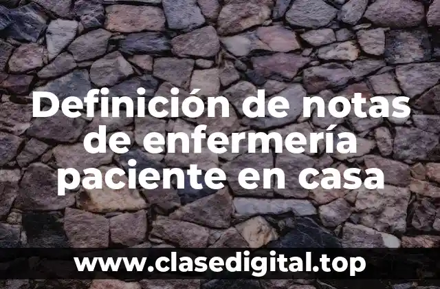 Definición de notas de enfermería paciente en casa