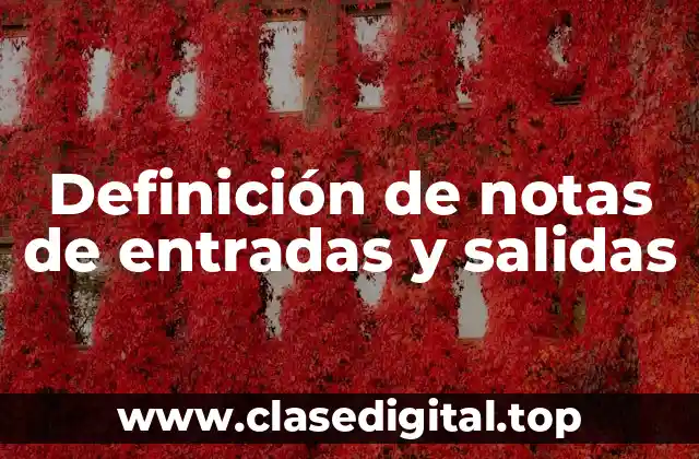 Definición de notas de entradas y salidas