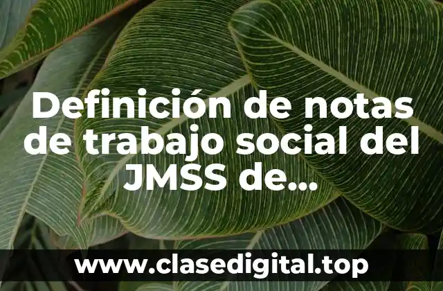 Ejemplos de notas de trabajo social del JMSS de hospitalización