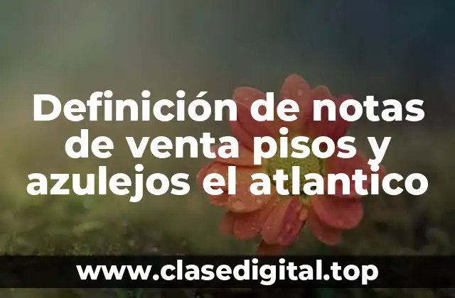 Definición de notas de venta pisos y azulejos el atlantico