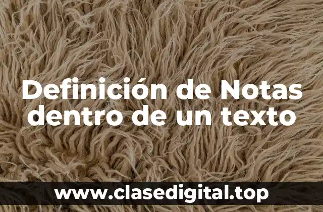 Definición de Notas dentro de un texto