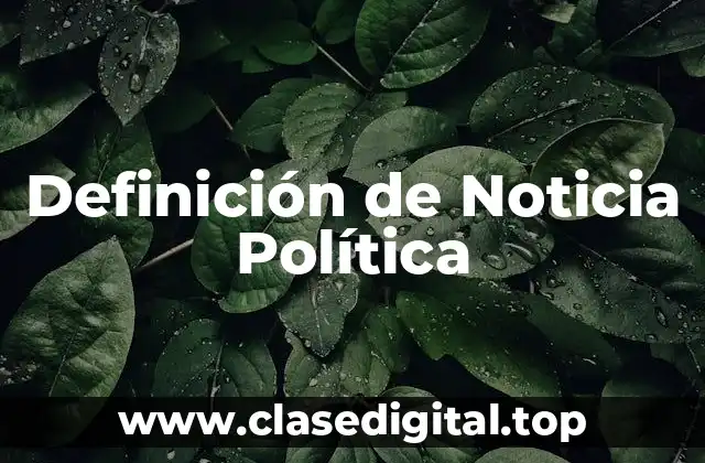 Definición de Noticia Política