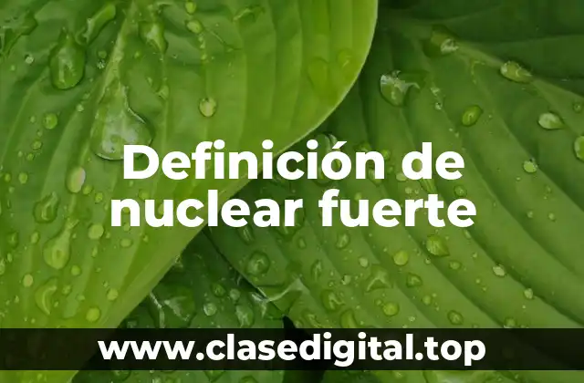 Definición de nuclear fuerte