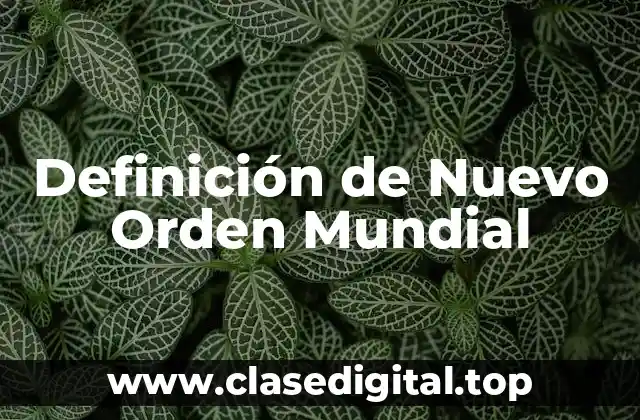 Definición técnica de Nuevo Orden Mundial