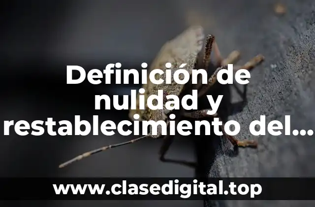 Definición de nulidad y restablecimiento del derecho