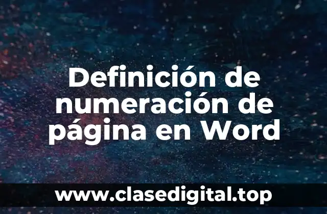 Definición de numeración de página en Word