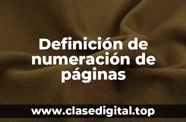 Definición de numeración de páginas