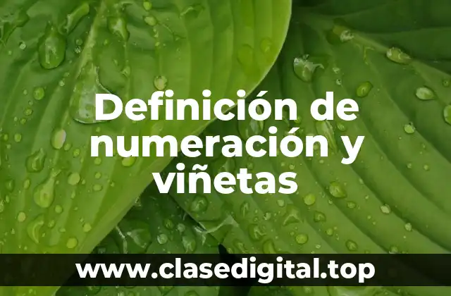 Definición de numeración y viñetas
