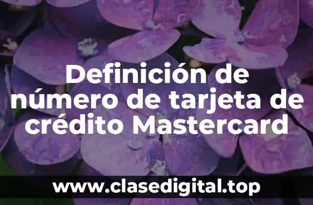 Definición de número de tarjeta de crédito Mastercard
