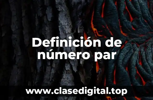 Definición de número par