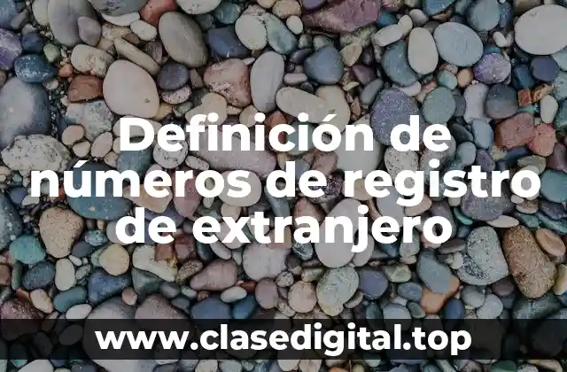Definición de números de registro de extranjero