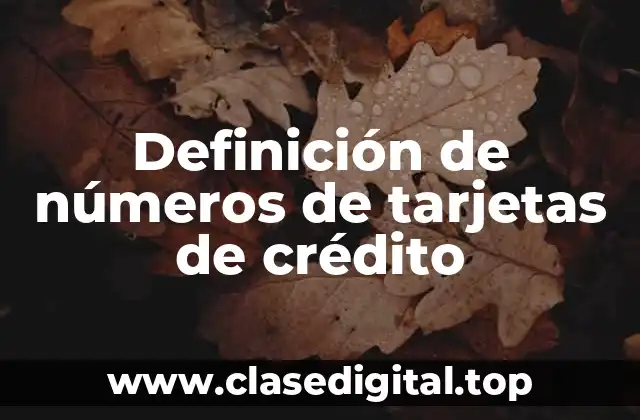 Definición de números de tarjetas de crédito