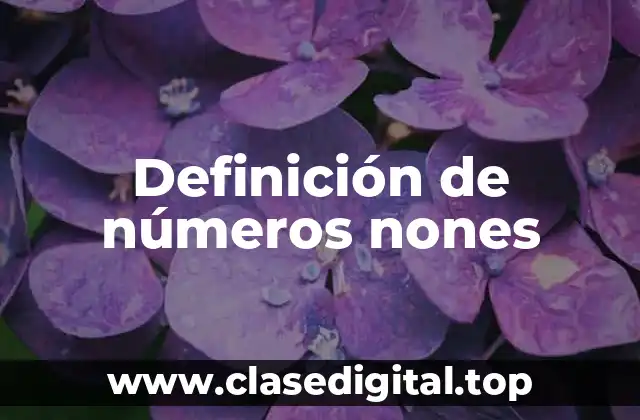 Definición de números nones