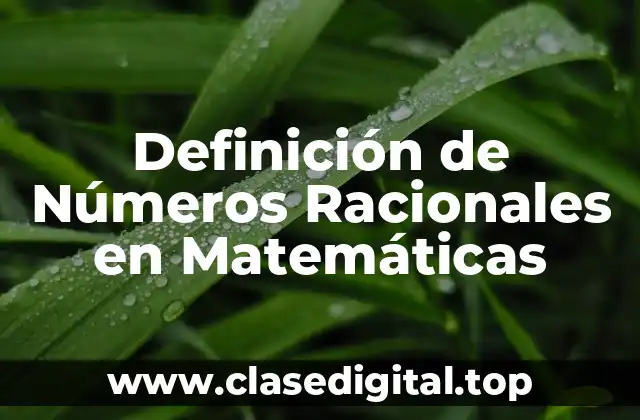 Definición técnica de Números Racionales