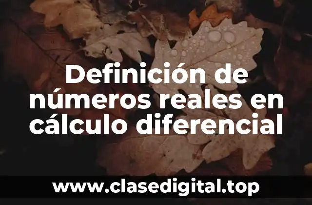 Definición de números reales en cálculo diferencial