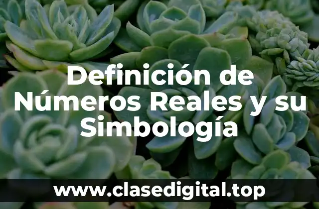 Definición de Números Reales y su Simbología