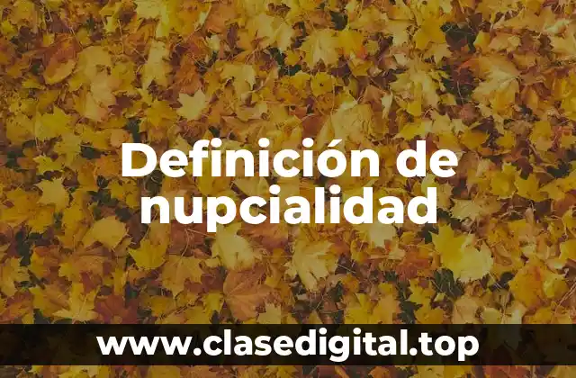 Definición de nupcialidad