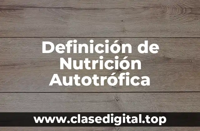 Definición de Nutrición Autotrófica