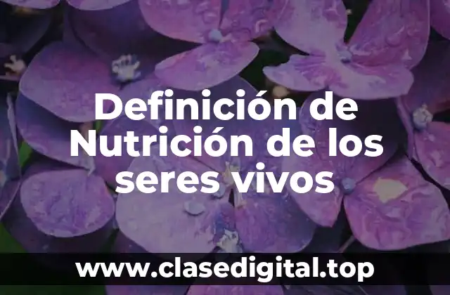 Definición de Nutrición de los seres vivos