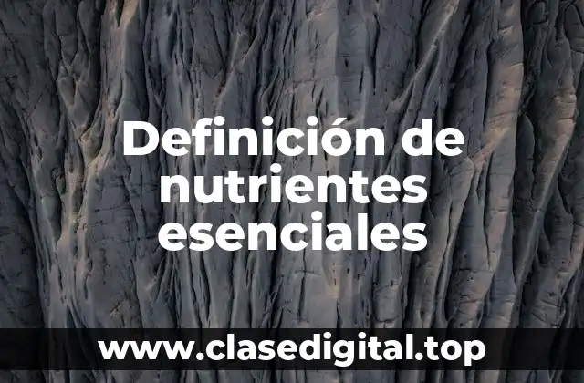 Definición de nutrientes esenciales