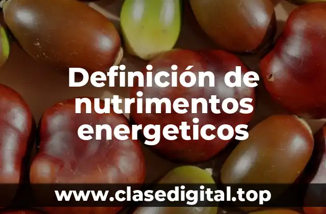 Definición de nutrimentos energeticos