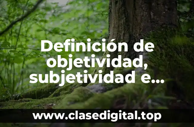 Definición de objetividad, subjetividad e intersubjetividad
