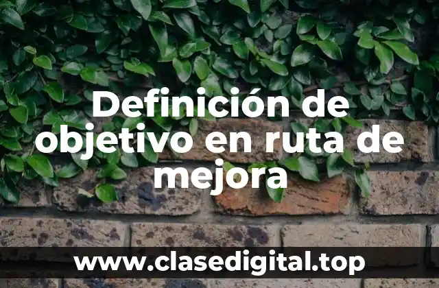 Definición de objetivo en ruta de mejora