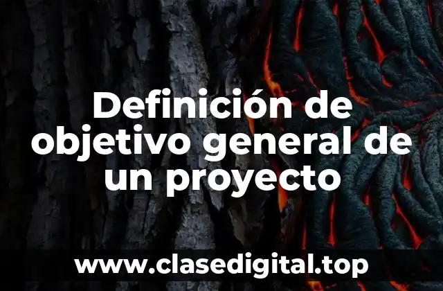 Definición de objetivo general de un proyecto