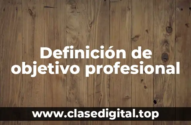 Definición de objetivo profesional