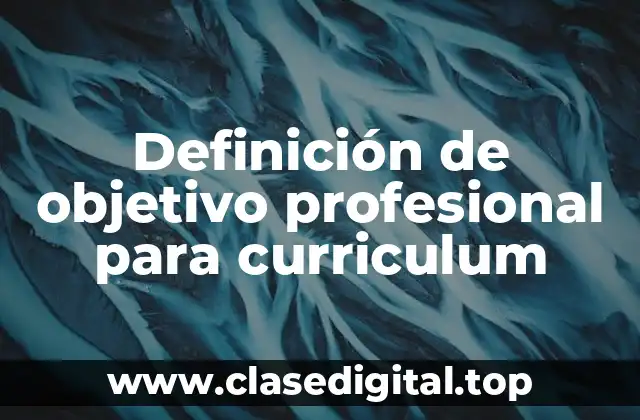 Definición de objetivo profesional para curriculum