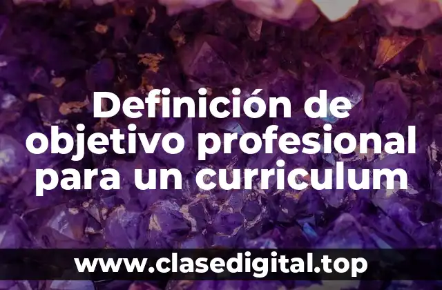 Ejemplos de objetivos profesionales