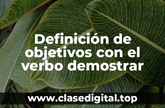 Definición de objetivos con el verbo demostrar