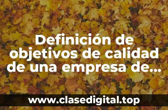Definición de objetivos de calidad de una empresa de seguridad
