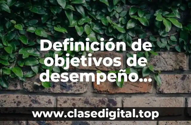 Definición de objetivos de desempeño individual personal administrativo