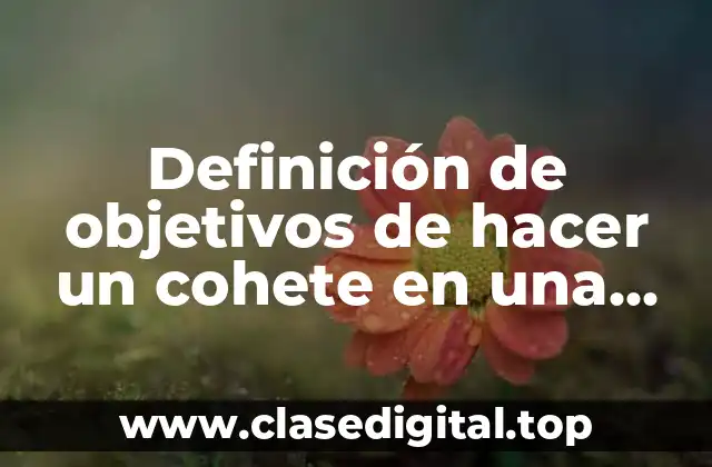 Definición de objetivos de hacer un cohete en una investigación