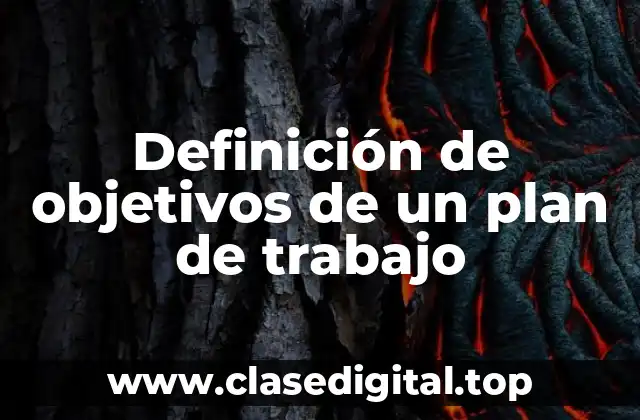 Definición de objetivos de un plan de trabajo