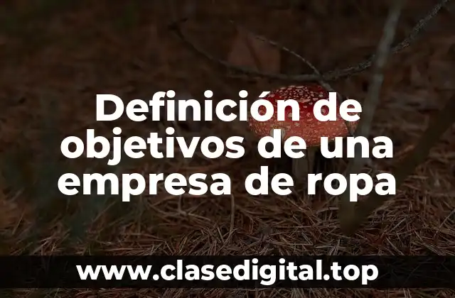 Definición de objetivos de una empresa de ropa