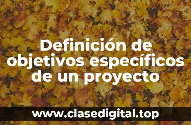 Definición de objetivos específicos de un proyecto