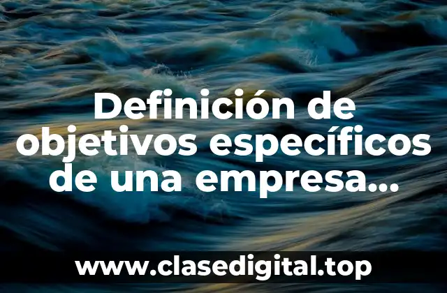 Definición de objetivos específicos de una empresa industrial