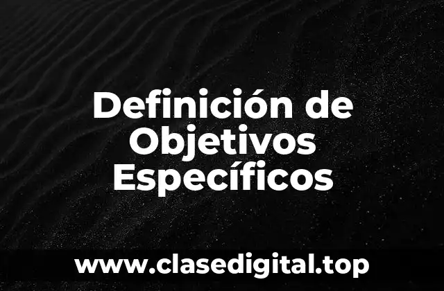 Definición de Objetivos Específicos