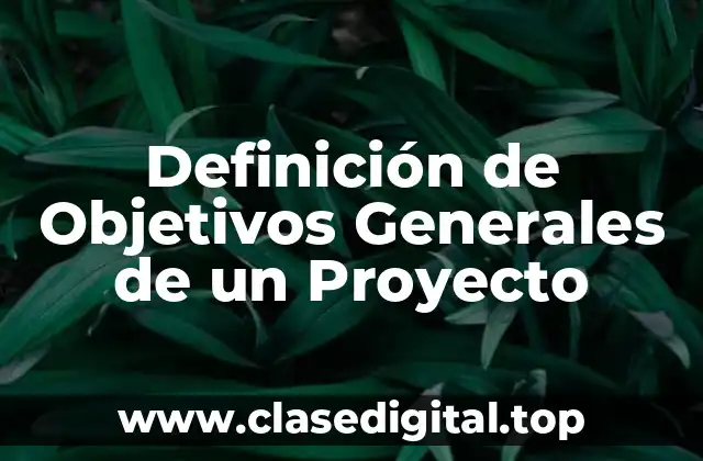 Definición técnica de Objetivos Generales de un Proyecto