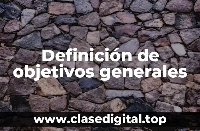 Definición técnica de objetivos generales