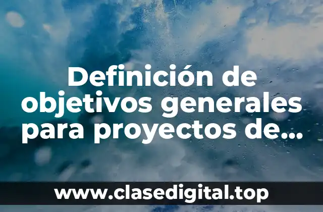 Definición de objetivos generales para proyectos de cursos de exportación