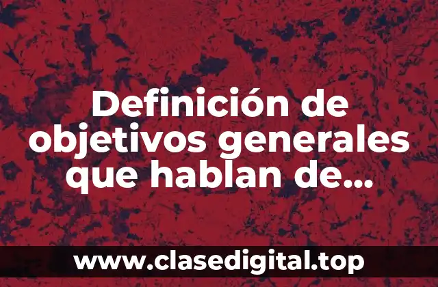 Definición de objetivos generales que hablan de aumentar o incrementar