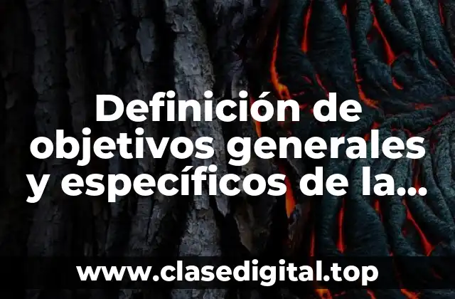 Definición de objetivos generales y específicos de la una empresa